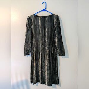 Nancy Bracoloni Black Sheath Dress Size M Vintage Gold